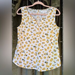 Eden & Olivia sleeveless top - lemon print - S